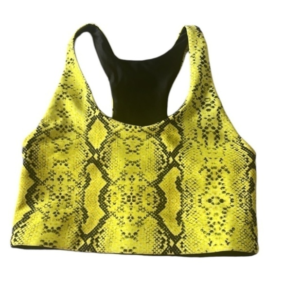 New TERAZ NWOT Lime Green Wild Python Reversible Embossed Sports Bra - Picture 7 of 9